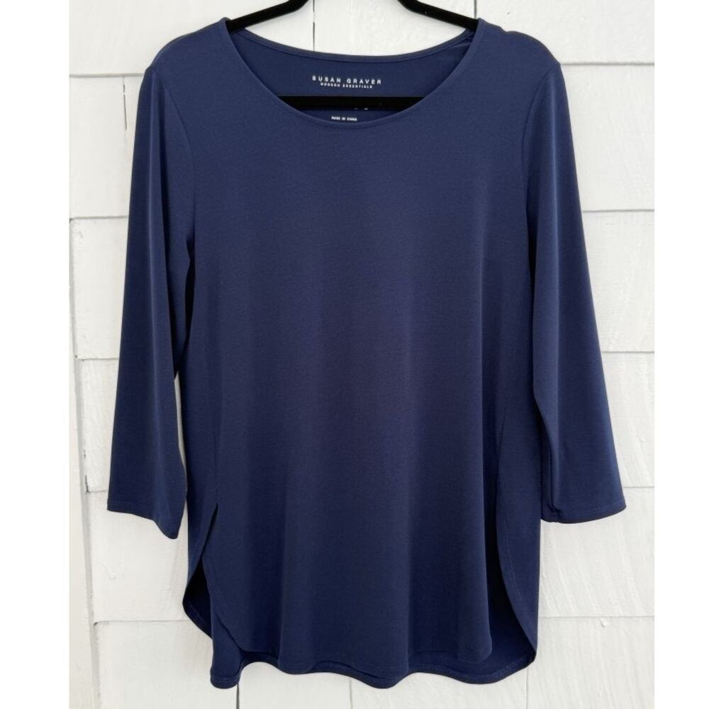 Susan Graver Womens Small Modern Essentials Liquid Knit Tunic Minimalist Capsule